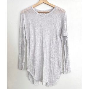 WILFRED XS Light Grey Open Back Crew Neck Long Sleeve Tee